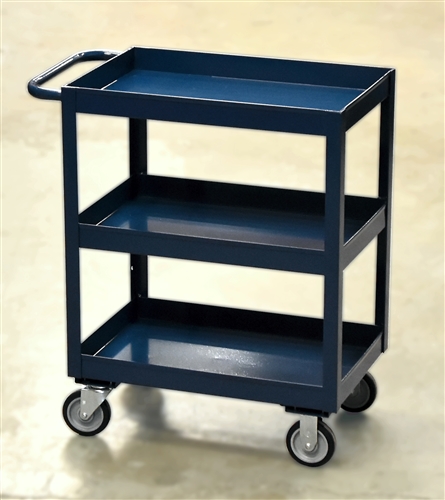 Three Shelf Utility Cart with Lipped Shelves
