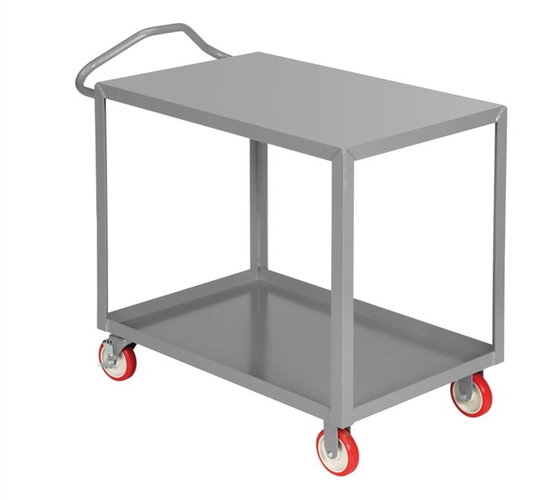 Two Shelf Service Cart with Ergonomic Handle