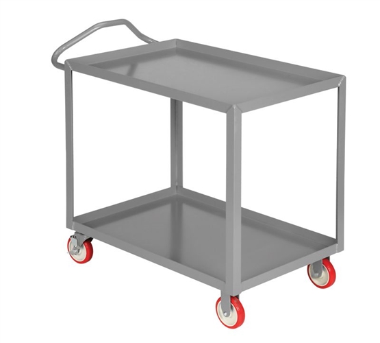 Two Shelf Cart with Ergonomic Handle Lips Up