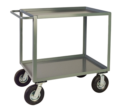 AC28 - Two Shelf Service Cart w/ Pneumatic Casters - 36" x 60" Shelf Size