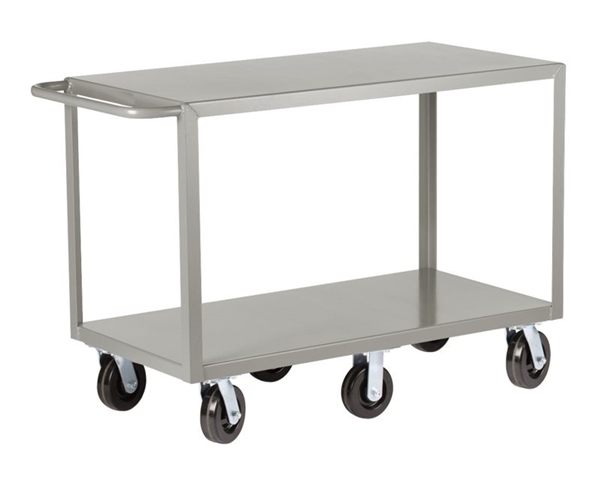 AM17 - Six Wheel Heavy Duty Two Shelf Cart, Flush Shelves - 24" x 36" Shelf Size