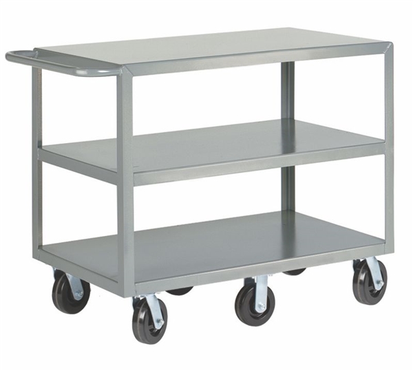 BW17 - Six Wheel Three Shelf Cart, Flush Shelves - 24" x 36" Shelf Size