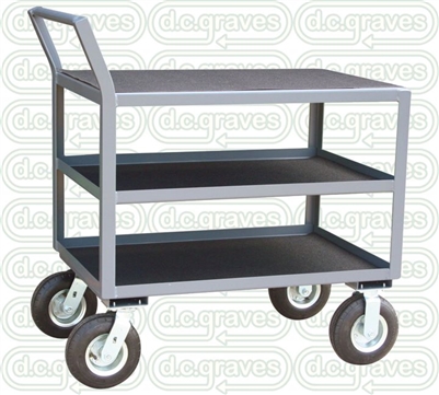 DP19 - Three Shelf Low Profile Instrument Cart - 24" x 48" Shelf Size
