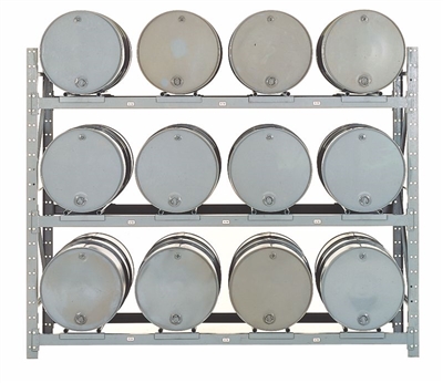 Pallet Drum Storage Rack Adder Unit, 3 Levels 12 Drum Capacity