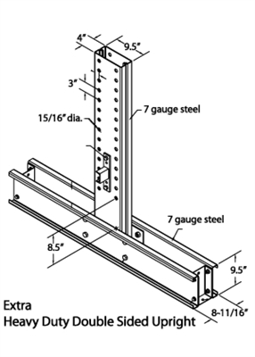 12 Foot High Extra Heavy Duty Double Sided Uprights