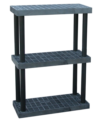 Three Shelf Grid Top Plastic Shelving