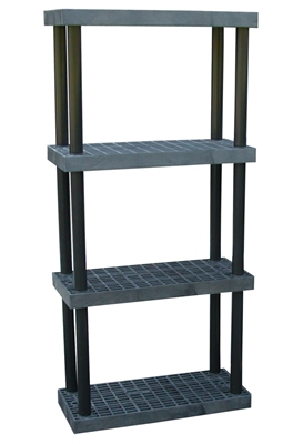 Four Shelf Grid Top Plastic Shelving