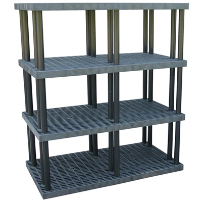 Four Shelf Grid Top Plastic Shelving