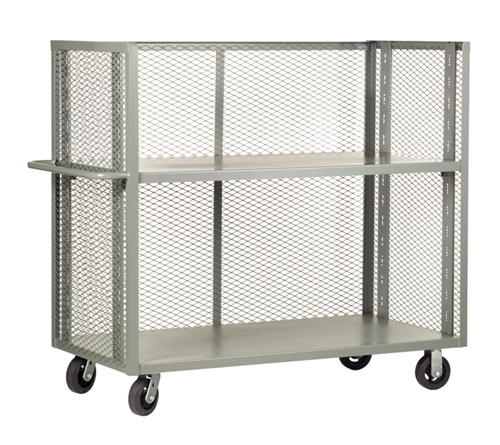 Adjustable Shelf Mesh Three Sided Cart