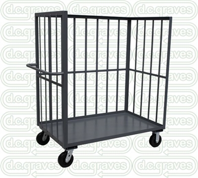 GF29 - One Shelf, Slat Sides, Three Sided Cart - 36" x 72" Shelf Size