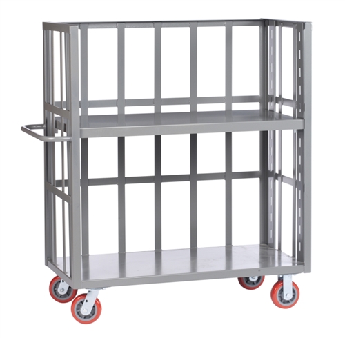 Adjustable Shelf, Slat Three Sided Cart