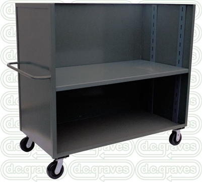 GQ28 - Adjustable Shelf, Solid Sides, Three Sided Cart - 36" x 60" Shelf Size