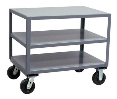 HJ23 - Heavy Duty Three Shelf Mobile Table - 30" x 36" Shelf Size