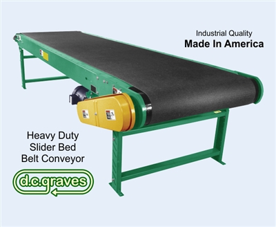 HSB-18-20, Heavy Duty Slider Bed Belt Conveyor, 18" Belt Width, 20' Bed Length