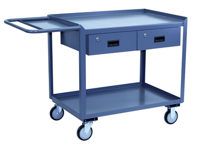 Two Drawer Repair Cart w/ Tool Shelf - 30" x 36" Shelf Size