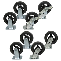 M2 - 5" x 2" Mold-On Rubber Casters - 1,800-lbs. Capacity