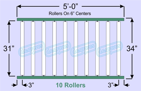 QS-SR20-31-06-05, Steel Gravity Roller Conveyor