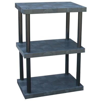 Three Shelf Solid Top Plastic Shelving