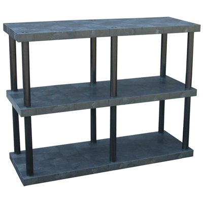 Three Shelf Solid Top Plastic Shelving