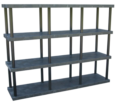 Four Shelf Solid Top Plastic Shelving