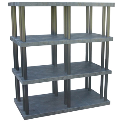 Four Shelf Solid Top Plastic Shelving