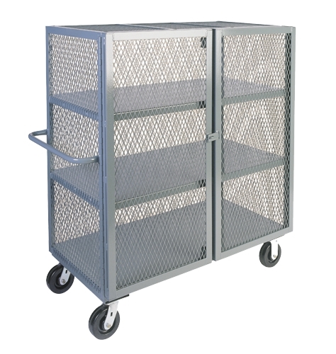 Mobile Mesh Security Locker with Three Shelves