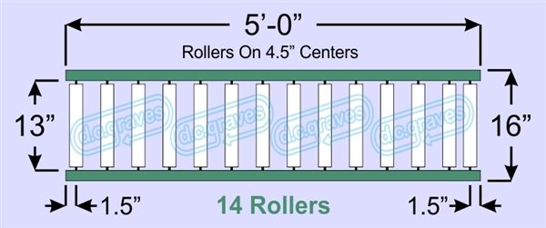 SR50-13-04-05, Steel Gravity Roller Conveyor