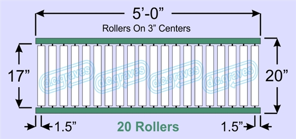 SR50-17-03-05, Steel Gravity Roller Conveyor