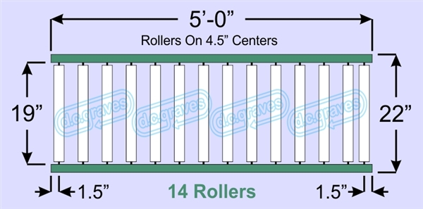 SR50-19-04-05, Steel Gravity Roller Conveyor