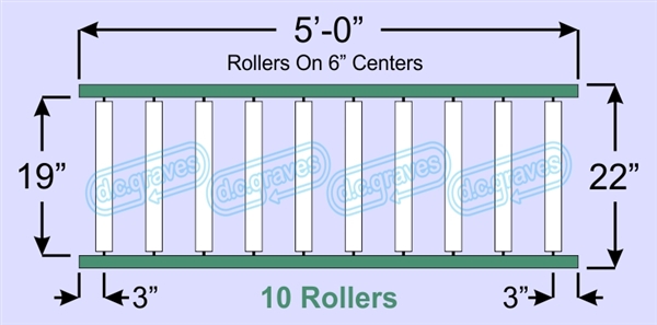 SR50-19-06-05, Steel Gravity Roller Conveyor