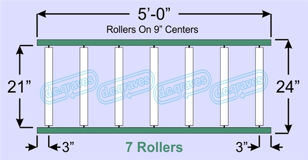 SR50-21-09-05, Steel Gravity Roller Conveyor