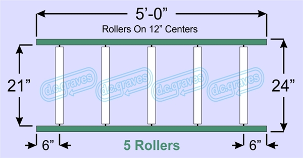 SR20-21-12-05, Steel Gravity Roller Conveyor