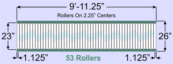 SR40-23-02-10, Steel Gravity Roller Conveyor