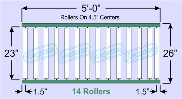 SR50-23-04-05, Steel Gravity Roller Conveyor