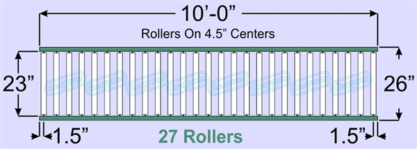 SR20-23-04-10, Steel Gravity Roller Conveyor