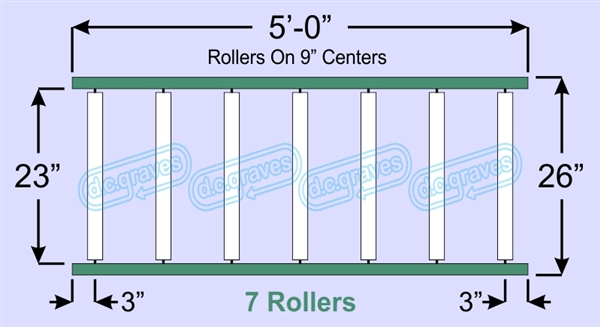 SR50-23-09-05, Steel Gravity Roller Conveyor