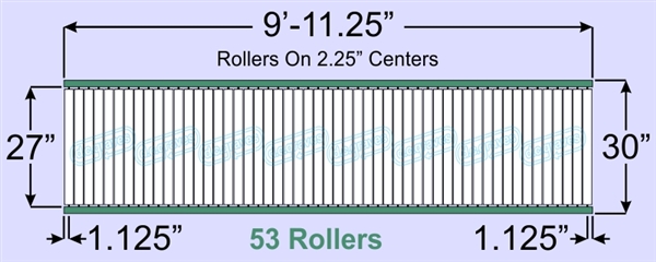 SR20-27-02-10, Steel Gravity Roller Conveyor
