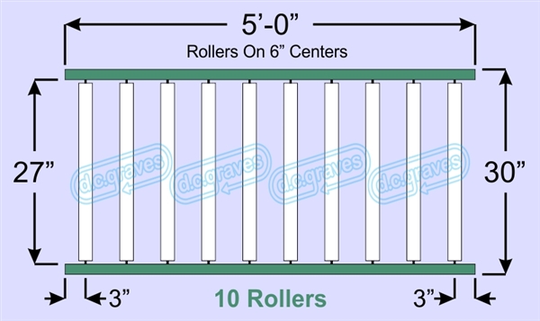 SR40-27-06-05, Steel Gravity Roller Conveyor
