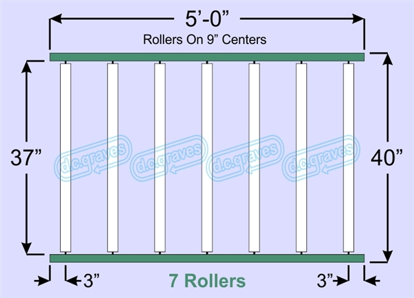 SR50-37-09-05, Steel Gravity Roller Conveyor