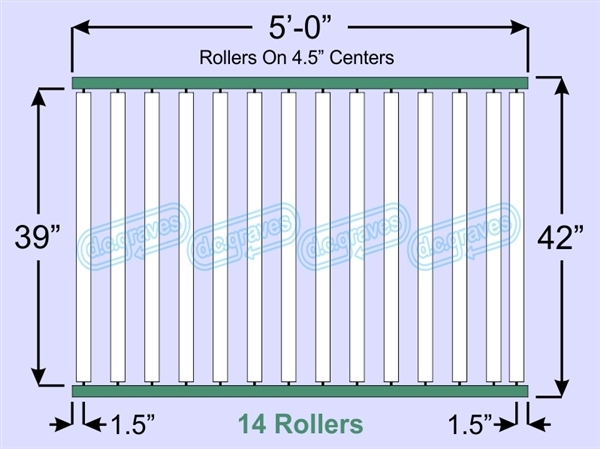 SR20-39-04-05, Steel Gravity Roller Conveyor