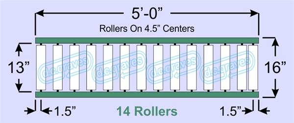 SR60-13-04-05, Steel Gravity Roller Conveyor