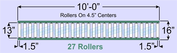 SR60-13-04-10, Steel Gravity Roller Conveyor