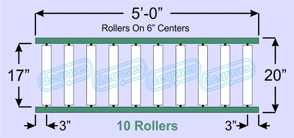 SR60-17-06-05, Steel Gravity Roller Conveyor