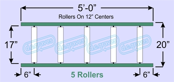 SR60-17-12-05, Steel Gravity Roller Conveyor