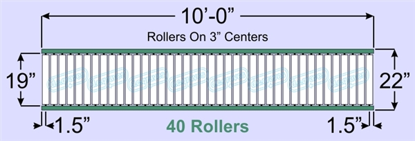 SR60-19-03-10, Steel Gravity Roller Conveyor
