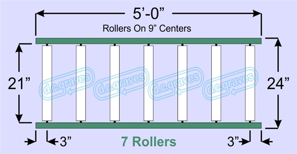 SR60-21-09-05, Steel Gravity Roller Conveyor