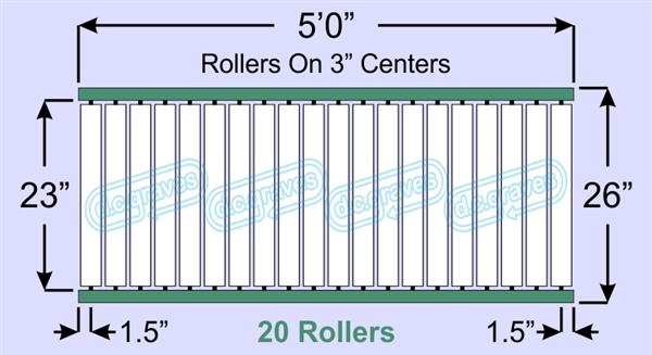SR60-23-03-05, Steel Gravity Roller Conveyor
