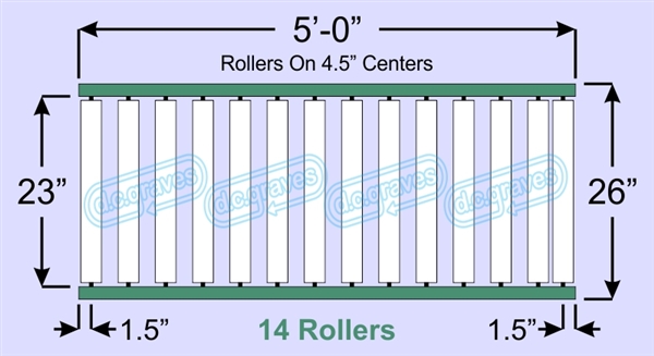 SR60-23-04-05, Steel Gravity Roller Conveyor