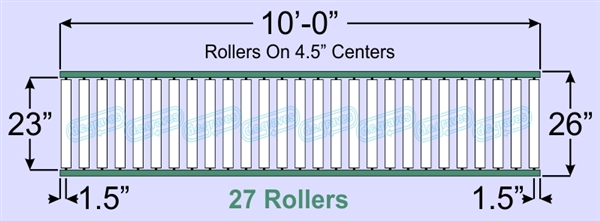 SR60-23-04-10, Steel Gravity Roller Conveyor