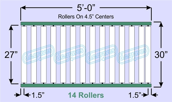 SR60-27-04-05, Steel Gravity Roller Conveyor